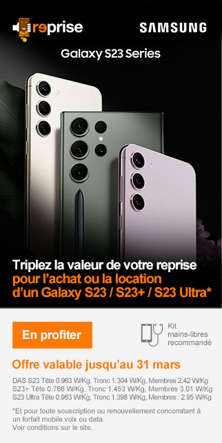 Bonus Orange Reprise Samsung Galaxy S23 série